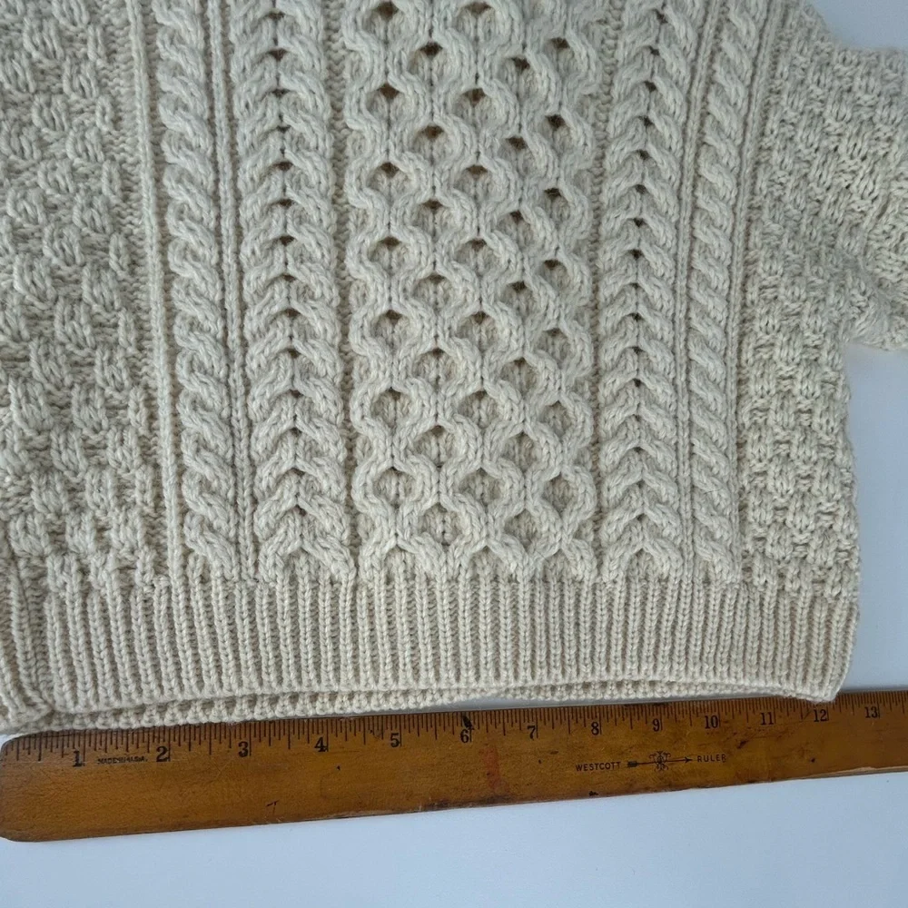 CREAM IVORY COLOR CARRAIG DONN ARAN NEW WOOL TODDLER SMALL SWEATER